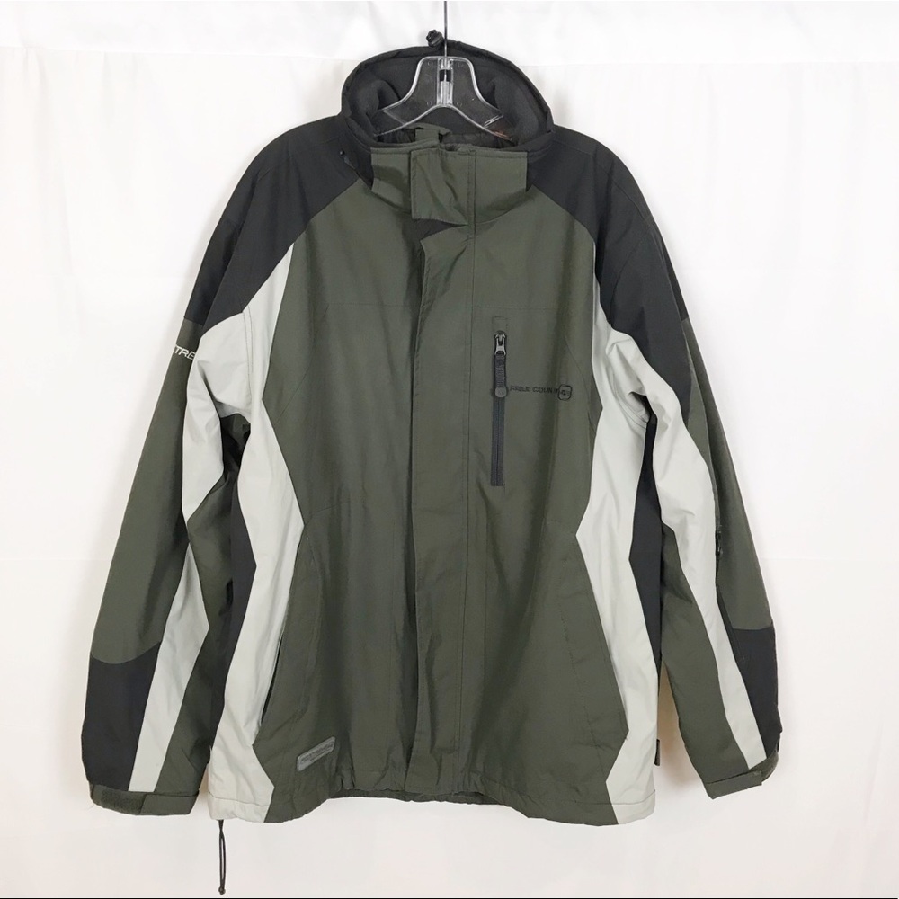 FREE COUNTRY Jacket-Army Green/Cream-Medium